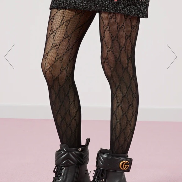 Gucci Other - GUCCI Stretch knitted tights with allover interlocking G pattern.